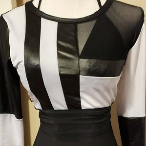 Black & White - cropped top / skirt / bralet